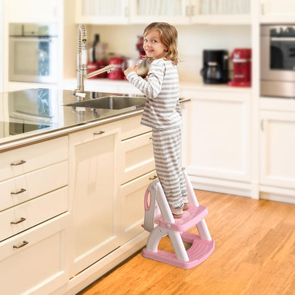 Toddler Toilet Training Seat with Stabilized Base Splash Guard Anti Slip Pad and Step Stool 