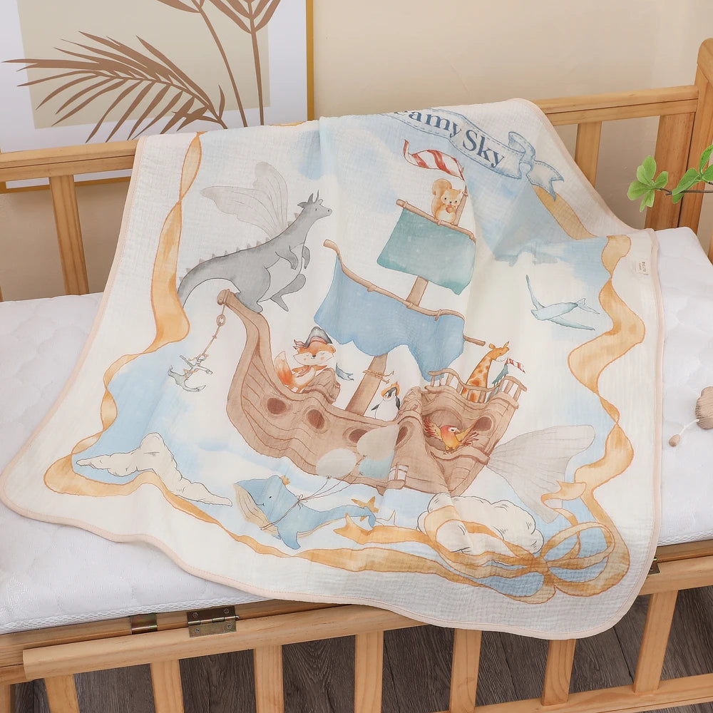 Luxe Cotton Gauze Newborn Bath Towel & Blanket