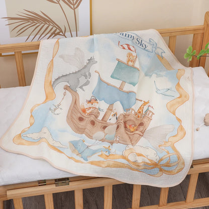 Luxe Cotton Gauze Newborn Bath Towel & Blanket