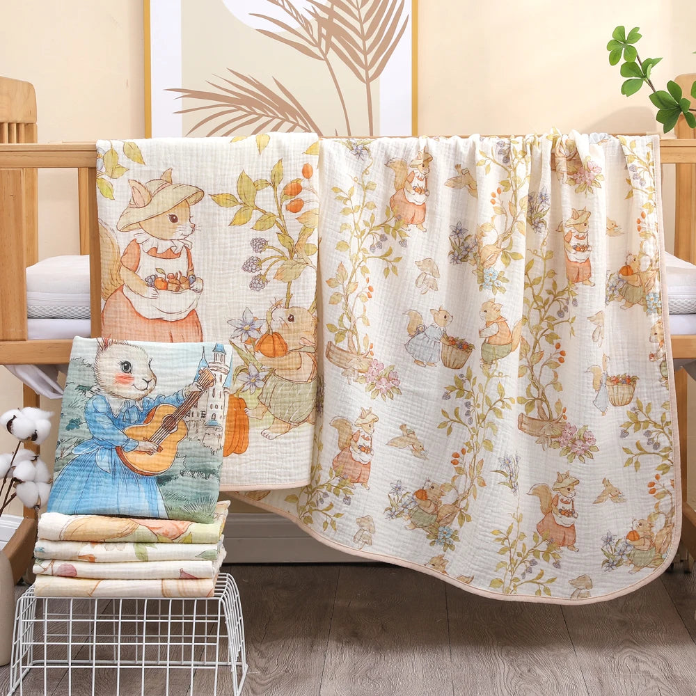 Luxe Cotton Gauze Newborn Bath Towel & Blanket