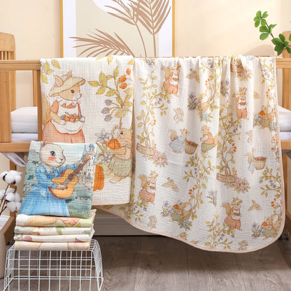 Luxe Cotton Gauze Newborn Bath Towel & Blanket