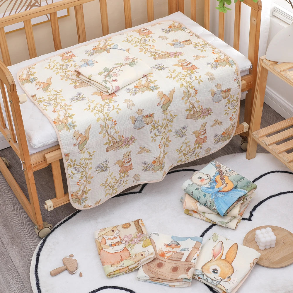 Luxe Cotton Gauze Newborn Bath Towel & Blanket