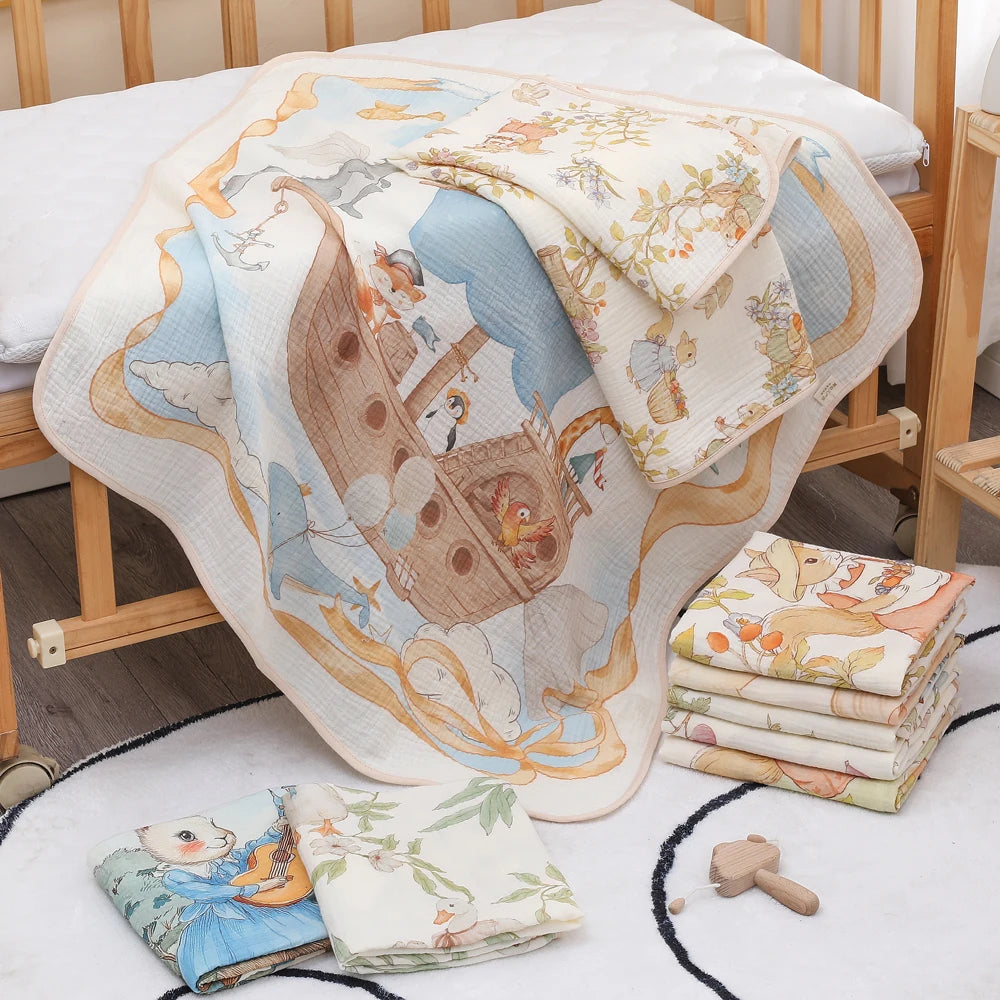 Luxe Cotton Gauze Newborn Bath Towel & Blanket