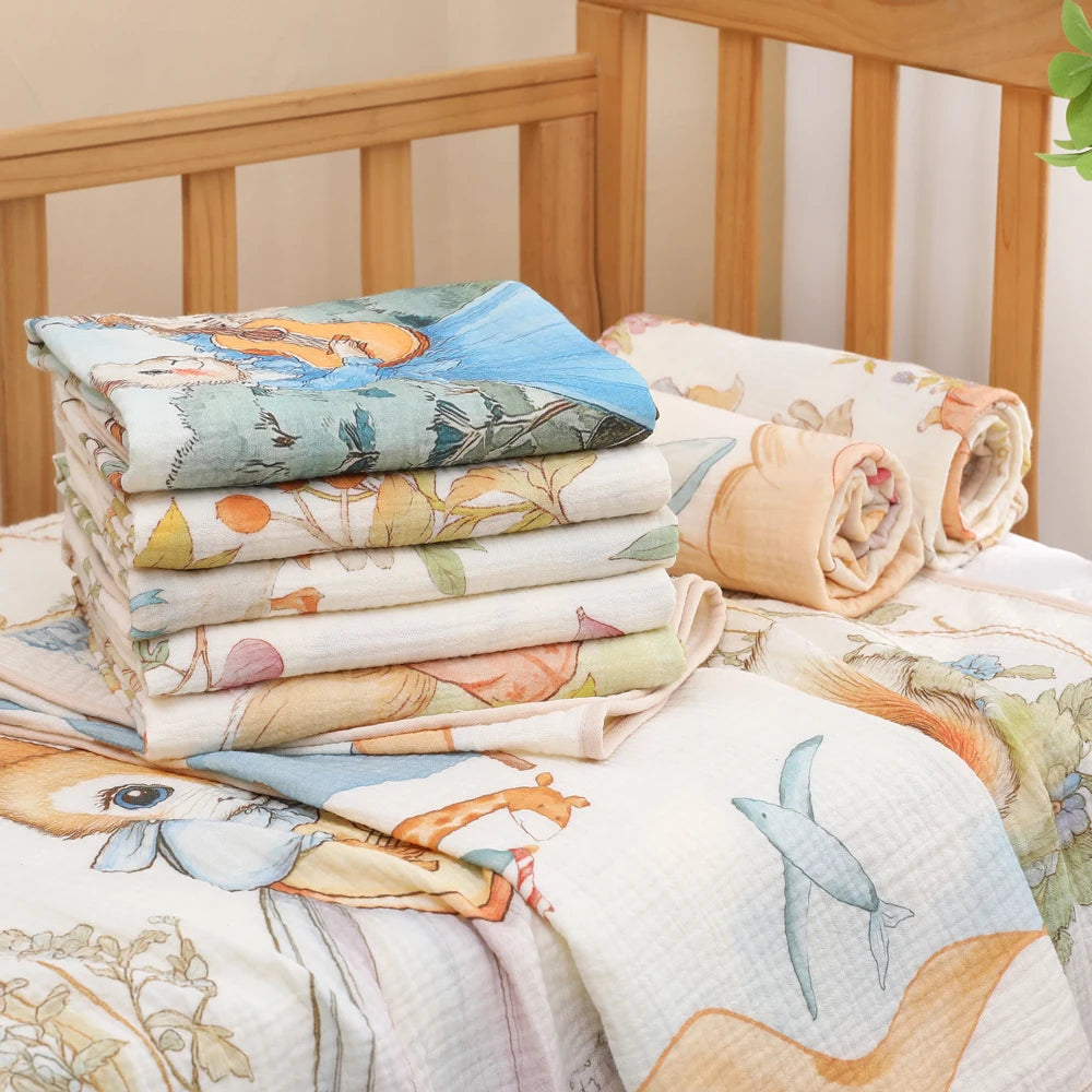 Luxe Cotton Gauze Newborn Bath Towel & Blanket