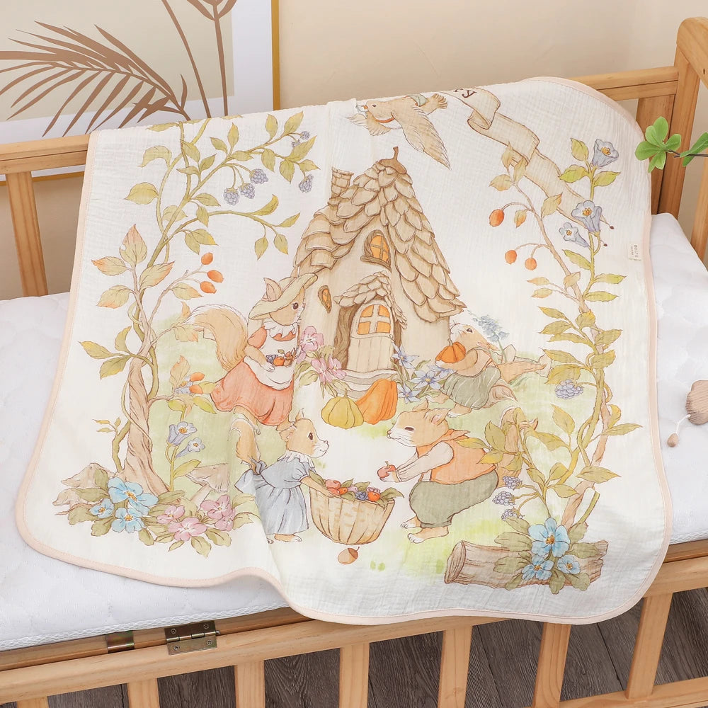 Luxe Cotton Gauze Newborn Bath Towel & Blanket